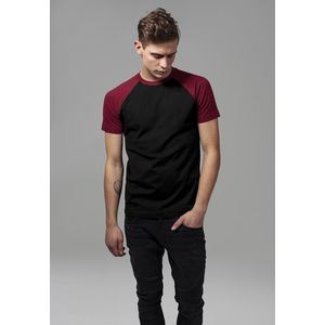 Pánske tričko URBAN CLASSICS Raglan Contrast Tee blk/burgundy Veľkosť: XL, Pohlavie: pánske vyobraziť