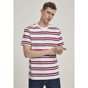 Pánske tričko URBAN CLASSICS Yarn Dyed Skate Stripe Tee white/red/midnightnavy Veľkosť: XL, Pohlavie: pánske vyobraziť