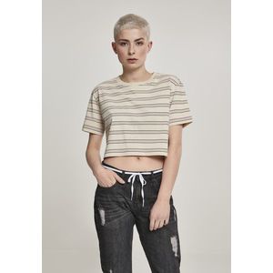 Dámske tričko Urban Classics Ladies Short Multicolor Stripe Tee sand/black/white/firered Veľkosť: XL, Pohlavie: dámske vyobraziť
