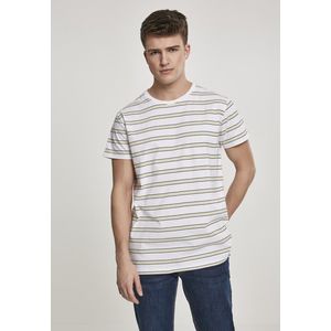 Pánske tričko URBAN CLASSICS Multicolor Stripe Tee white/black/brightyellow/grey Veľkosť: XL, Pohlavie: pánske vyobraziť