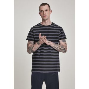 Pánske tričko URBAN CLASSICS Multicolor Stripe Tee black/grey/ultraviolet/white Veľkosť: XL, Pohlavie: pánske vyobraziť