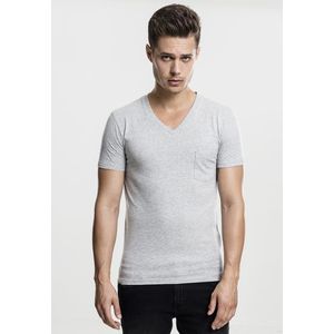 Pánske tričko URBAN CLASSICS V-Neck Pocket Tee grey Veľkosť: XL, Pohlavie: pánske vyobraziť