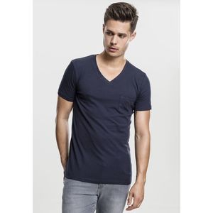 Pánske tričko URBAN CLASSICS V-Neck Pocket Tee navy Veľkosť: XL, Pohlavie: pánske vyobraziť