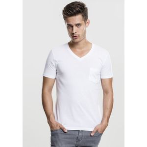 Pánske tričko URBAN CLASSICS V-Neck Pocket Tee white Veľkosť: XL, Pohlavie: pánske vyobraziť