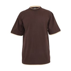Pánske tričko URBAN CLASSICS Contrast Tall Tee bro/bei Veľkosť: M, Pohlavie: pánske vyobraziť