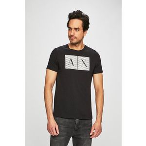 Bavlnené tričko Armani Exchange čierna farba, s potlačou vyobraziť