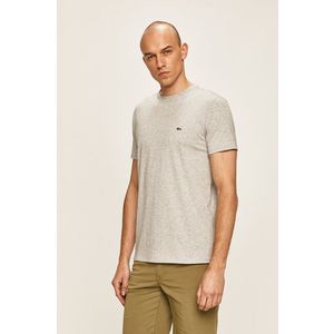 Bavlnené tričko Lacoste šedá farba, jednofarebný vyobraziť