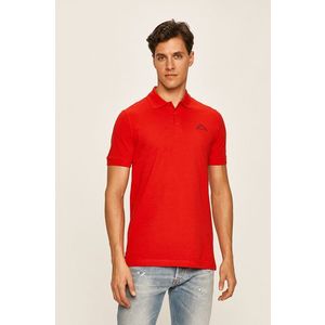 Bavlnené polo tričko Kappa červená farba, s nášivkou vyobraziť
