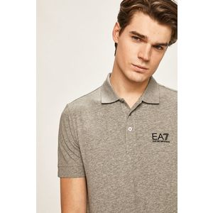 Polo tričko EA7 Emporio Armani pánske, šedá farba, jednofarebné vyobraziť