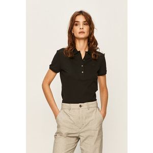Tričko Lacoste PF5462-001, dámske, čierna farba, s golierom vyobraziť
