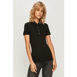 Tričko Lacoste dámske, čierna farba, s golierom vyobraziť
