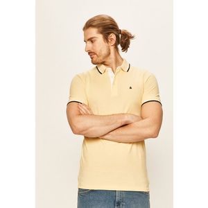 Polo tričko Jack & Jones žltá farba, jednofarebné vyobraziť
