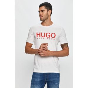 Tričko Hugo pánske, biela farba, s potlačou vyobraziť