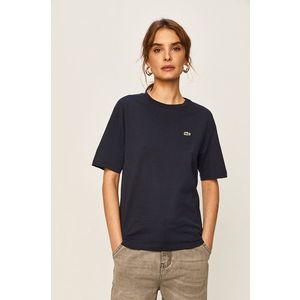 Bavlnené tričko Lacoste TF5441-001, tmavomodrá farba, vyobraziť