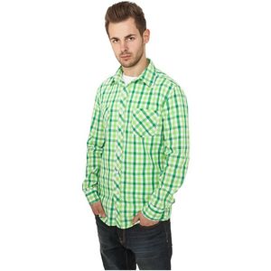 Pánska košeľa s dlhým rukávom URBAN CLASSICS Tricolor Big Checked Shirt cgr/wht/lgr Veľkosť: M, Pohlavie: pánske vyobraziť