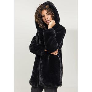 Dámsky kabát Urban Classics Hooded Teddy Coat black Veľkosť: L, Pohlavie: dámske vyobraziť