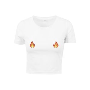 Dámske tričko MR.TEE Flames Cropped Farba: white, Veľkosť: L vyobraziť
