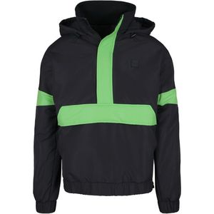 Pánska bunda Urban Classics 3-Tone Neon Mix Pull Over black/green Veľkosť: L, Pohlavie: pánske vyobraziť