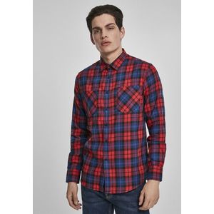 Pánska košeľa URBAN CLASSICS Checked Flanell Shirt 5 red/royal Veľkosť: M, Pohlavie: pánske vyobraziť