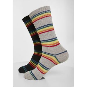 Ponožky Urban Classics Rainbow Stripes 2-Pack blk/gry veľkosť (EU): 35-38 vyobraziť