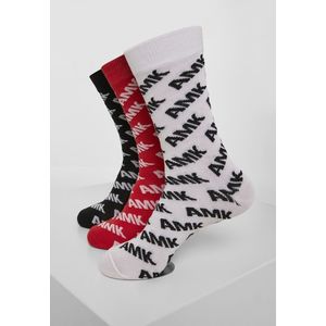Ponožky MR.TEE AMK Allover Socks 3-Pack Farba: black/red/white, Veľkosť: 43-46 vyobraziť