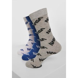 Ponožky MR.TEE NASA Allover Socks 3-Pack Farba: blue/grey/white, Veľkosť: 43-46 vyobraziť