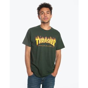 Pánske tričko Thrasher Flame logo forest green Farba: Zelená, Veľkosť: XL vyobraziť