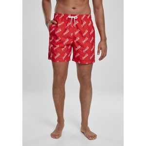 Pánske kúpacie kratasy MERCHCODE Coca Cola Logo AOP Swimshorts Farba: red, Veľkosť: L vyobraziť