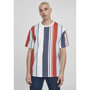 Pánske tričko URBAN CLASSICS Heavy Oversized Big AOP Stripe Tee burned red Veľkosť: XL, Pohlavie: pánske vyobraziť