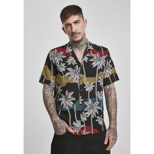 Pánska košeľa URBAN CLASSICS Palm Tree Resort Shirt black/palmtree Veľkosť: M, Pohlavie: pánske vyobraziť