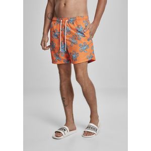 Pánske plavky URBAN CLASSICS Floral Swim Shorts orange Veľkosť: L, Pohlavie: pánske vyobraziť