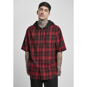 Pánska košeľa s kapucňou URBAN CLASSICS Hooded Short Sleeve Shirt black Veľkosť: L, Pohlavie: pánske vyobraziť