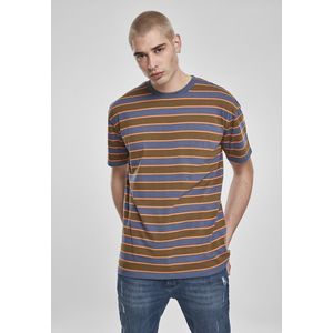 Pánske tričko URBAN CLASSICS Yarn Dyed Oversized Board Stripe Tee summerolive/vintageblue Veľkosť: XL, Pohlavie: pánske vyobraziť