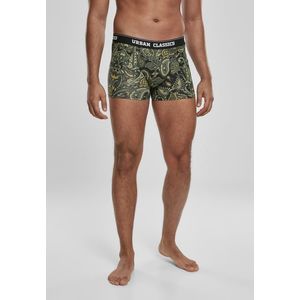 Pánske boxerky URBAN CLASSICS Boxer Shorts 3-Pack darkgreen/paisley/black Veľkosť: XL, Pohlavie: pánske vyobraziť