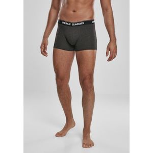 Pánske boxerky URBAN CLASSICS Boxer Shorts 3-Pack branding AOP/black/charcoal Veľkosť: XL, Pohlavie: pánske vyobraziť