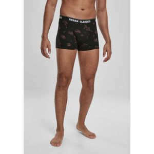 Pánske boxerky URBAN CLASSICS Boxer Shorts 3-Pack charcoal/funky AOP/black Veľkosť: XL, Pohlavie: pánske vyobraziť