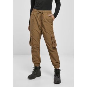 Dámske nohavice Urban Classics High Waist Crinkle Nylon Cargo hnedé Veľkosť: XL, Pohlavie: dámske vyobraziť
