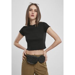 Dámske tričko Urban Classics Ladies Cropped Rib Tee black Veľkosť: M, Pohlavie: dámske vyobraziť