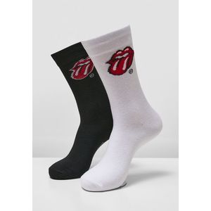 Ponožky MERCHCODE Rolling Stones Tongue Socks 2-Pack Farba: black/white, Veľkosť: 43-46 vyobraziť