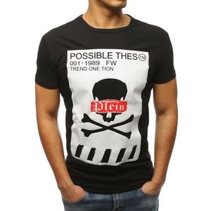 Čierne pánske tričko so štýlovou potlačou (rx3184) vyobraziť