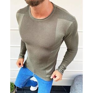 Pánsky khaki sveter bez zapínania WX1585 vyobraziť