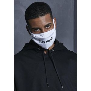 Mr. Tee Stay Home Face Mask white - UNI vyobraziť