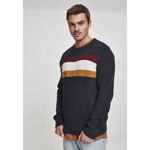 Urban Classics Block Sweater dnavy/offwhite/port/goldenoak - S vyobraziť