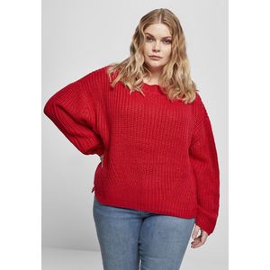 Urban Classics Ladies Wide Oversize Sweater fire red - S vyobraziť