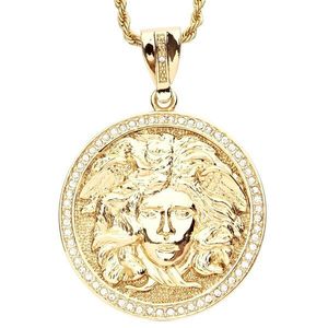 Iced Out Bling Hip Hop Chain - MEDUSA HEAD gold - Uni vyobraziť