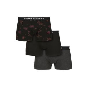 Urban Classics Boxer Shorts 3-Pack charcoal/funky AOP/black - L vyobraziť