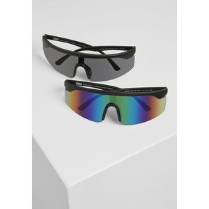 Urban Classics Sunglasses France 2-Pack black/bluegreen - One Size vyobraziť