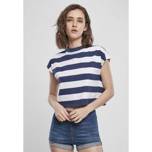 Urban Classics Ladies Stripe Short Tee darkblue/white - L vyobraziť