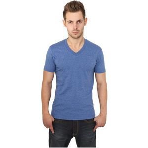 Urban Classics Melange V-Neck Tee blue - S vyobraziť