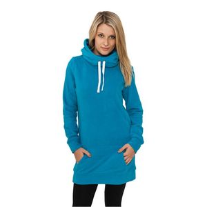 Urban Classics Ladies Long Polar Hoody turquoise - XS vyobraziť